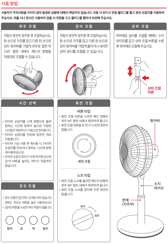 [좌석용세라믹히터]사용 방법이 궁금해요